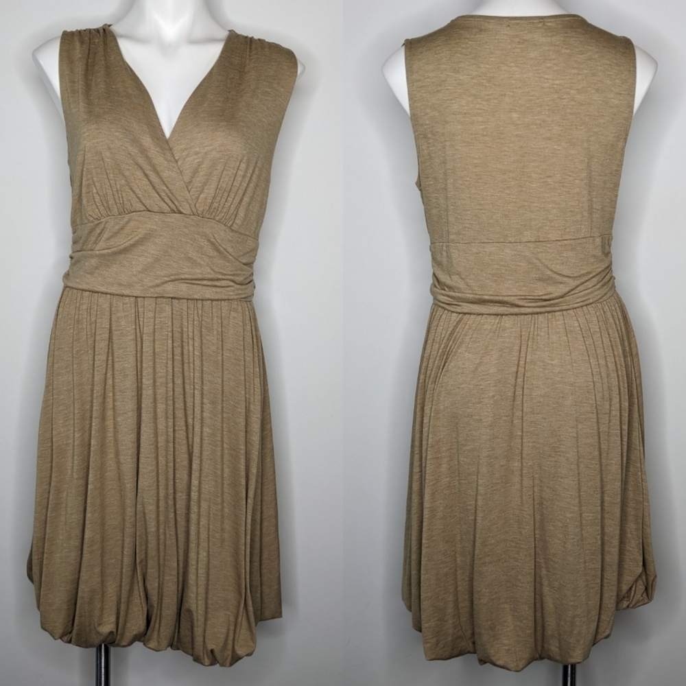 Elegant Tan Sleeveless Dress